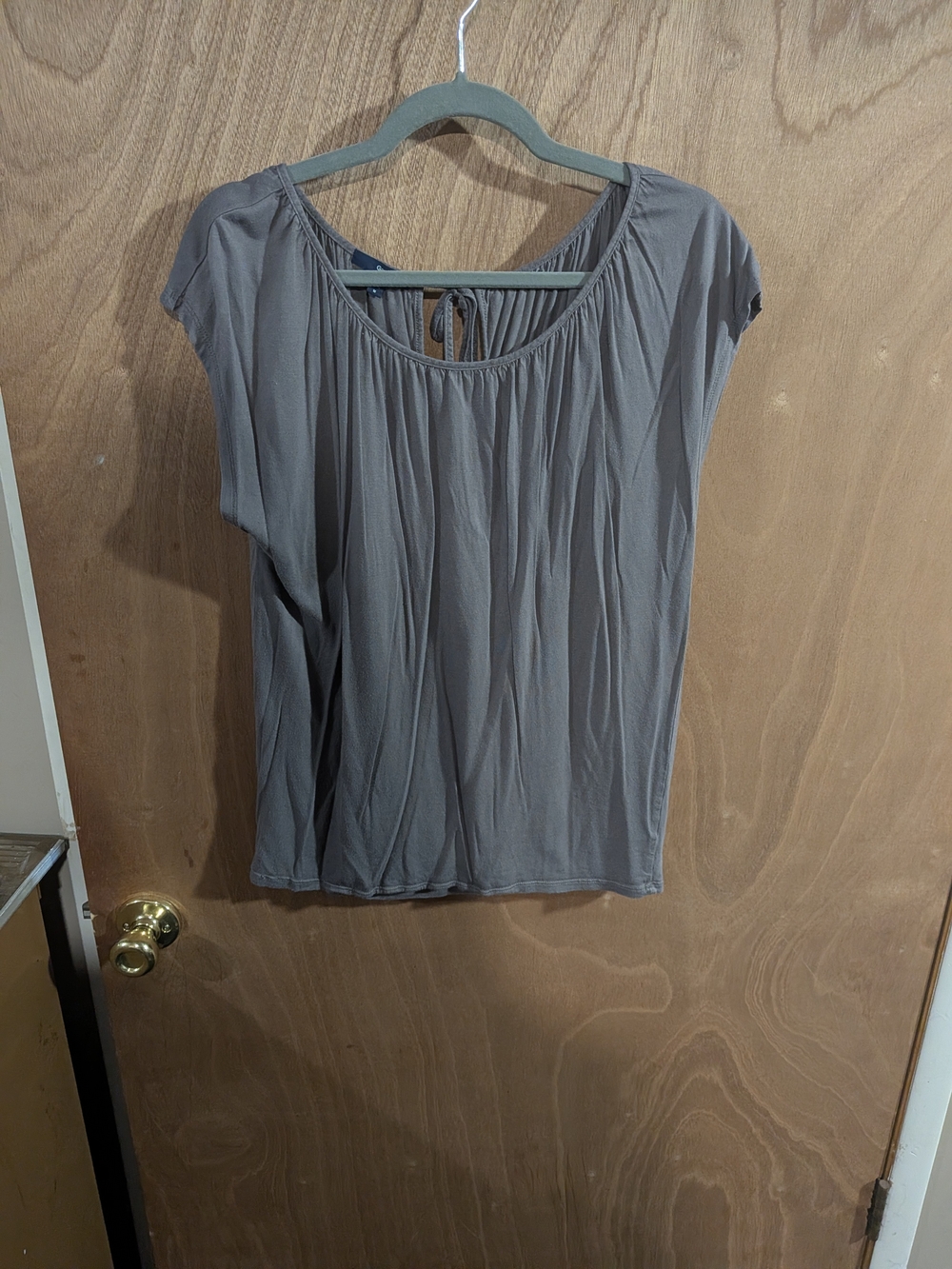 GAP Women's Slate Gray Cap Sleeve Scoop Neck Top